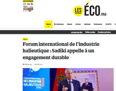 forum international de l'industrie halieutique: sadiki applle a un engagement durable